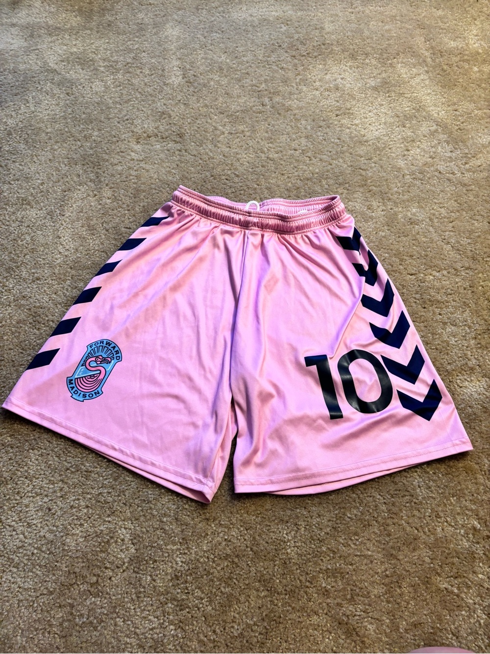 Forward Madison Soccer shorts, pink, number 10